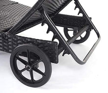 Mendler Lettino Regolabile da Esterno HWC-D80 polyrattan Antracite con Cuscino Beige