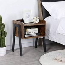 Yaheetech Set di 2 Comodini Camera da Letto Comodino da Notte Tavolino Impilabile Industriale Tavolino da Divano Vintage con Scomparto da SalottoTavolini Marrone Rustico 46 x 33 x 53 cm