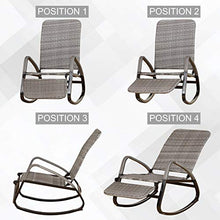 giordano shop Sedia a Dondolo Pieghevole con Braccioli 90x64x108 cm in Metallo e Rattan Grigia