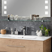 Fackelmann Set di mobili da Bagno Rustico, in Rovere Chiaro, 100 cm e Specchio da Bagno a LED, 3 Pezzi