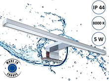 DOMTECH - Specchio a parete da bagno con mensola e illuminazione LED, colore: bianco