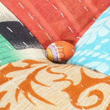 Tidyard Pouf Poggiapiedi Cuscini Ottomano Quadrato Patchwork in Tessuto 60x70x36 cm - Arredi Casa