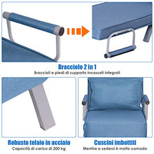 DREAMADE 2 in 1 Divano Letto Multifunzionale Poltrona Letto con Schienale Inclinabile (Blu)