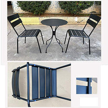 Prodotti Tavolino e Sedia da Esterno in 2 Pezzi per terrazza, Set di mobili da Giardino in Ferro, Tavolo Rotondo e Sedia con Schienale, per Villa/Balcone/Prato/Pub