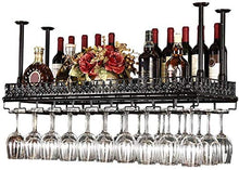 MFLASMF Metal Ceiling Wine Racks Storage, Black Bronze Wine Goblet Stemware Glass Rack, Hanging Wine Glass Holder Bar Decoration Display Shelf (Size : 60×35cm)