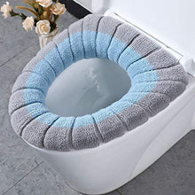 Tisi - Coprisedile per WC, 2 pezzi, caldo e caldo, per bagno, morbido, più spesso, lavabile, colore: Blu
