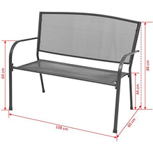 Ausla - Panche da giardino in stile industriale, 108 cm, per esterni