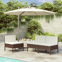 Tidyard Set 3 pz Divani da Giardino Modulaie per Esterno a 3 Posti in Polyrattan Marrone/Nero,Divano da Giardino 3 Posti,Divano da Esterno 3 Posti,Divano in Rattan,Divano Modularre,Divano Esterno