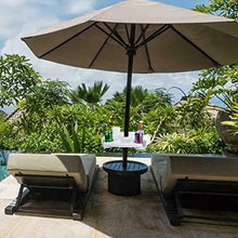 YUEN Vassoio per Ombrellone da Spiaggia con Portabicchieri E Gancio per Appendere Materiale Pp per Patio Giardino Piscina Spiaggia