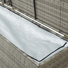 E E-NICES Baule da Giardino in Polyrattan 200x50x60 cm Grigio