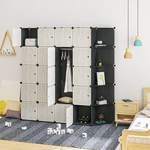 WOLTU Guardaroba Grande DIY Armadio a Cubo, Mobiletto Portaoggetti, Scarpiera Componibile e Modulare, per Stanzino e Ripostiglio, Nero+Bianco SR0102she