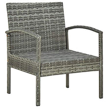 vidaXL Set Divani da Giardino 4 pz con Cuscini in Polyrattan Grigio