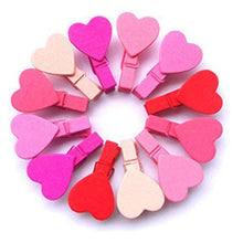 SaySure - 12Pc/Bag Mini Heart Love Wooden Clothes Photo Paper