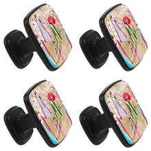 Ragazza orientale Pomelli per Porta Set di 4 Pomelli per Mobili Manopole per Cassetti Cucina Armadio Vetro