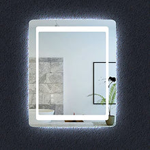 Xinyang Specchio da parete 600X800 mm LED antiappannamento con angoli arrotondati e interruttore a doppio comando Grado di impermeabilità IP44