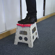 JE CHERCHE UNE IDEE CMKB5689 TABURETE ESCALÓN PLEGABLE 31CM, Blanc/Rouge/Vert/Gris, 30 x 22 x 32.5 cm