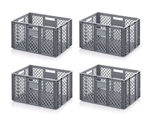 4x Bäckerkiste Cateringbox 60 x 40 x 32 durchbrochen inkl. gratis Zollstock 4er Set