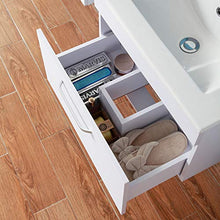 580x380x410mm Arredo Bagno a Muro Bianco, Bagno Sospeso con Lavabo in Ceramica