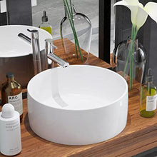 Lingjiushopping lavabo rotonda Ceramica con bianco 40 x 15 cm