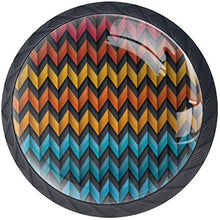 Chevron nero rosso rosa arancione a zig zag Pomelli per Porta Set di 4 Pomelli per Mobili Manopole per Cassetti Cucina Armadio Vetro