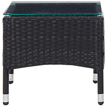 Tidyard Set Divani da Giardino in Polyratta, Set di Mobili da Giardino, Set Divano Esterno con Cuscinin Nero 4 pz