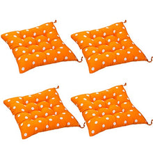 AGDLLYD Set da 4 Cuscini per Sedie - per Cuscini da Giardino e da Esterno （Pois - 40x40 cm, Spessore 5cm. (Arancione)