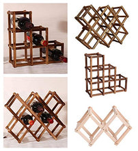 Stephen Wine Racks - Classical Wooden Red Wine Rack Beer Foldable 10 Bottle Holder Kitchen Bar Display Shelf Organizer Home Table Decor - by 1 PCS