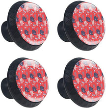 Fragola blu floreale rosso Pomelli per Porta Set di 4 Pomelli per Mobili Manopole per Cassetti Cucina Armadio Vetro