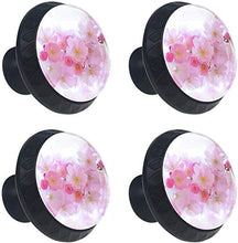 Fiore rosa fiore Pomelli per Porta Set di 4 Pomelli per Mobili Manopole per Cassetti Cucina Armadio Vetro