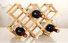 SWAMEY Foldable Wooden Wine Rack Organizer Display Shelf, 45 X 31 X 12Cm, Capacity 10 Bottle (Carbonized Color,No Oil Paint)
