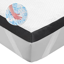 Hansleep Topper Materasso Memory Foam Matrimoniale 160x200cm in Gel & Fibre di bambù ad Alta Densità per Alleviare Pressione a 7 Zone, Correttore Materasso Sottile 7cm, Sfoderabile e Lavabile