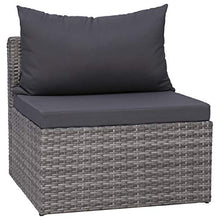 vidaXL Set Divani da Giardino 6pz con Cuscini Funzionale Impermeabile Facile da Pulire Modulare Resistente Rustico Sofà Divanetti in Polyrattan Grigio