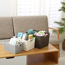 XIXIAO - Cesto portaoggetti in plastica in rattan, per camera da letto, per armadi, cassetti, armadio, cassettiera, 27 x 18,5 x 14,2 cm, colore: Bianco