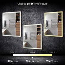 ALASTA® Specchio | Specchio a Muro Controluce LED | Seattle | Personalizza Specchio LED Deluxe | Colore LED - Bianco Freddo/Caldo