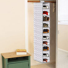 SPRINGOS - Organizer da appendere in tessuto, 6 ripiani, per armadio (120 x 15 x 30 cm, grigio/bianco)