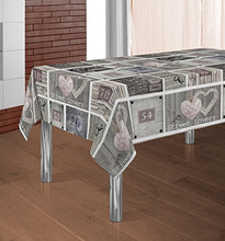 Cirad tovaglia antimacchia stampata, colori primaverili, decorativa, modello Wood love 200 x 150 cm