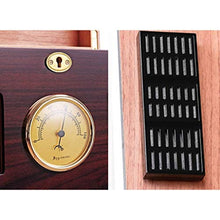 SMEJS Cigar Humidor a Mano in Legno Cigar Box Desktop Humidor con igrometro e umidificatore, Cedar divisore detiene Il 100 sigari
