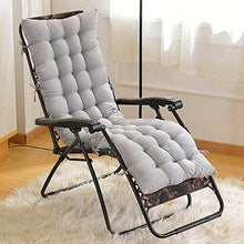 Sedia a sdraio da giardino, reclinabile, con cuscino con imbottitura spessa Gray