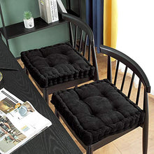 Xpnit - Cuscino per sedia, in cotone, rotondo, quadrato, spessore 10 cm, per sedia da pranzo, ufficio, esterno (45 cm, nero)