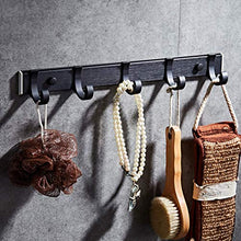 DXMRWJ Appendiabiti da Bagno Appendiabiti da Parete in Alluminio da Parete Appendiabiti da Bagno Cinque Appendiabiti da Bagno Ciondolo Hardware da Bagno Nero