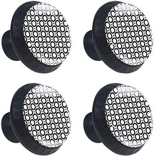 Reticolo di puntini cerchio rotondo nero Pomelli per Porta Set di 4 Pomelli per Mobili Manopole per Cassetti Cucina Armadio Vetro