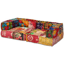 vidaXL Divano Letto Modulare 2 Posti Tessuto Patchwork Divanetto Sofà Salone