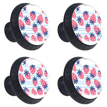 Set di 4 pomelli in cristallo per armadietti e cassetti, con design multiplo per cassettiere, armadi, comodini, libreria, rosa, fragola, blu, bianco a righe