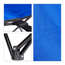 Relaxdays Sedia da Campeggio con Poggiapiedi, Pieghevole con Porta Bevande & Braccioli, Max. 120 kg, Blu