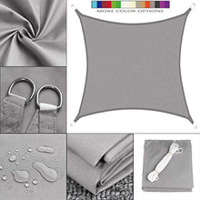 QI-CHE-YI Shade Solar Sail Shade, Poliestere Tessuto, Giardino Impermeabile Tenda da Sole 98% Protezione UV,Grigio,5x5m