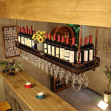 lanying Portabicchieri da soffitto per Vino Rosso Portabottiglie da soffitto in Metallo, portabottiglie da Parete e portabicchieri, portabottiglie da Appendere-Bronzo_80 * 35 cm