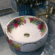 Jgophu Lavabo in porcellana con motivo a rose