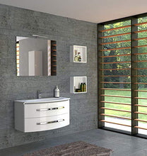 MOBILE CON LAVABO PER BAGNO SERIE MARBELLA 90 CM (Noce Tranchè)