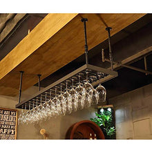 Rastrelliere per bicchieri da vino Scaffale d'epoca vintage industriale, scaffale per vino in ferro da soffitto, portabico da soffitto, supporto per calice appeso, regolabile in altezza, barra del vin