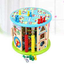 Greatangle Bambini Neonati Multi-Funzione a Sei Lati Grande Perlina Rotonda Scatola del Tesoro Puzzle con Perline Giocattoli per Bambini di 1-2-3 Anni Multicolore